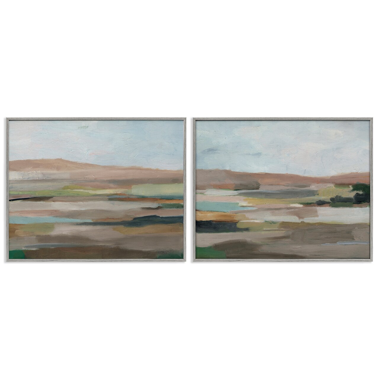 Stupell Industries Neutral Abstract Landscape 2 pc Framed Giclee Wall Art Set Design by Ethan Harper